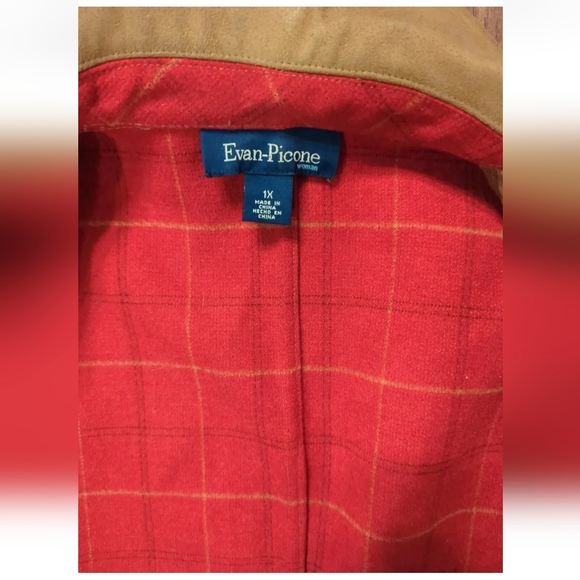 Evan-Picone Woman Camel Faux Suede Snap Down Jacket w/ Lining & Pockets Size 1X. - Picture 7 of 16